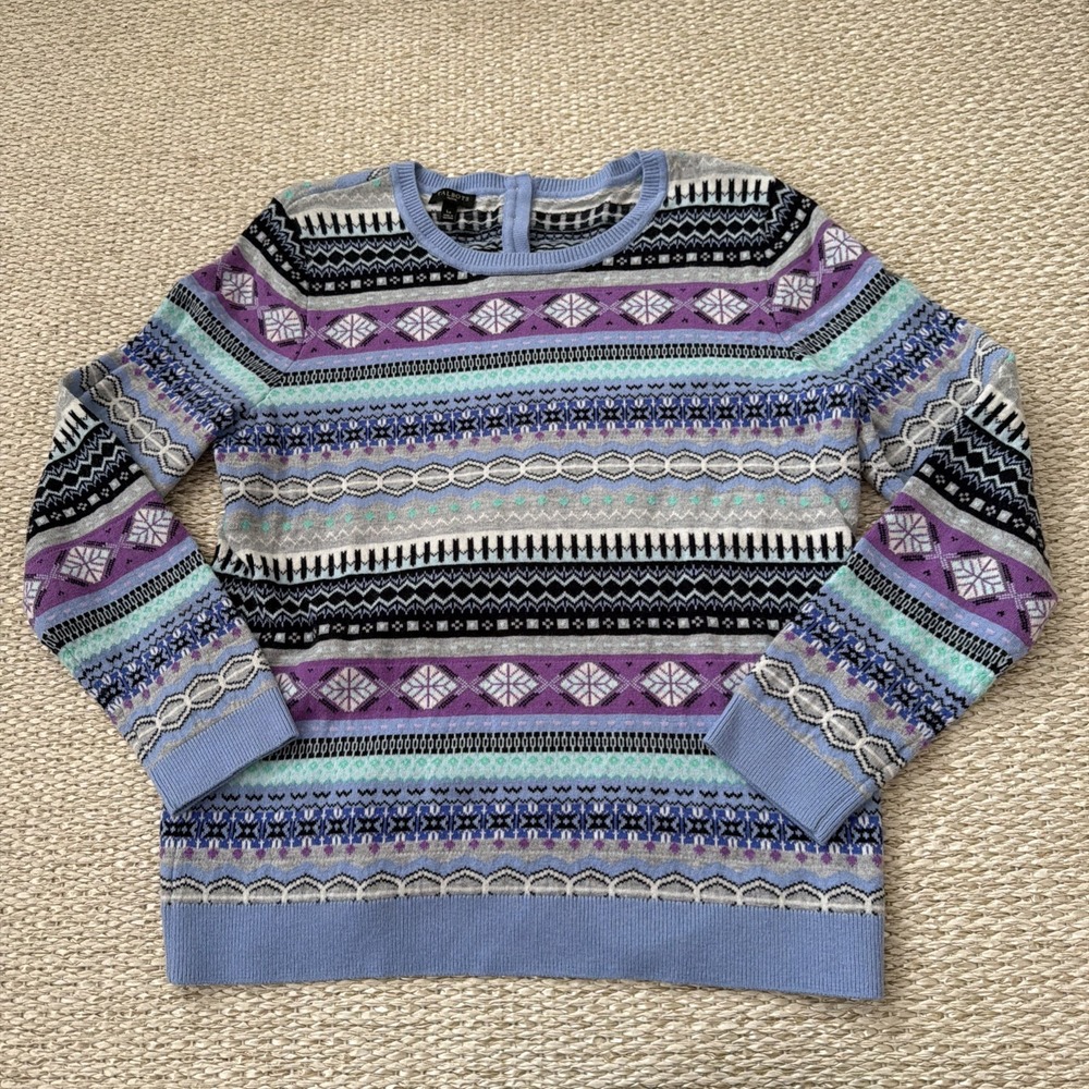 Talbots Wool Blend Fair Isle Cottagecore Sweater. Large P. Cottage